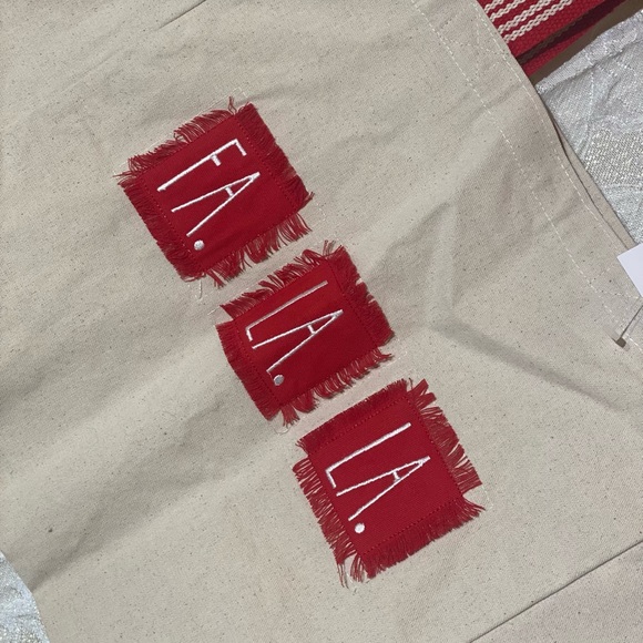 Rae Dunn "FA LA LA" Tote Bag - Picture 2 of 4